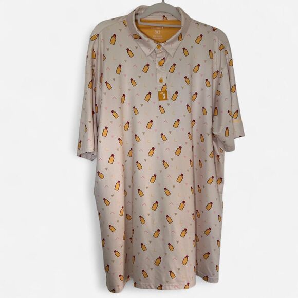 BogeyBros Beer Bottle novelty Print Golf Polo Shirt Size 3XL | Novelty Golfcore - Picture 3 of 6